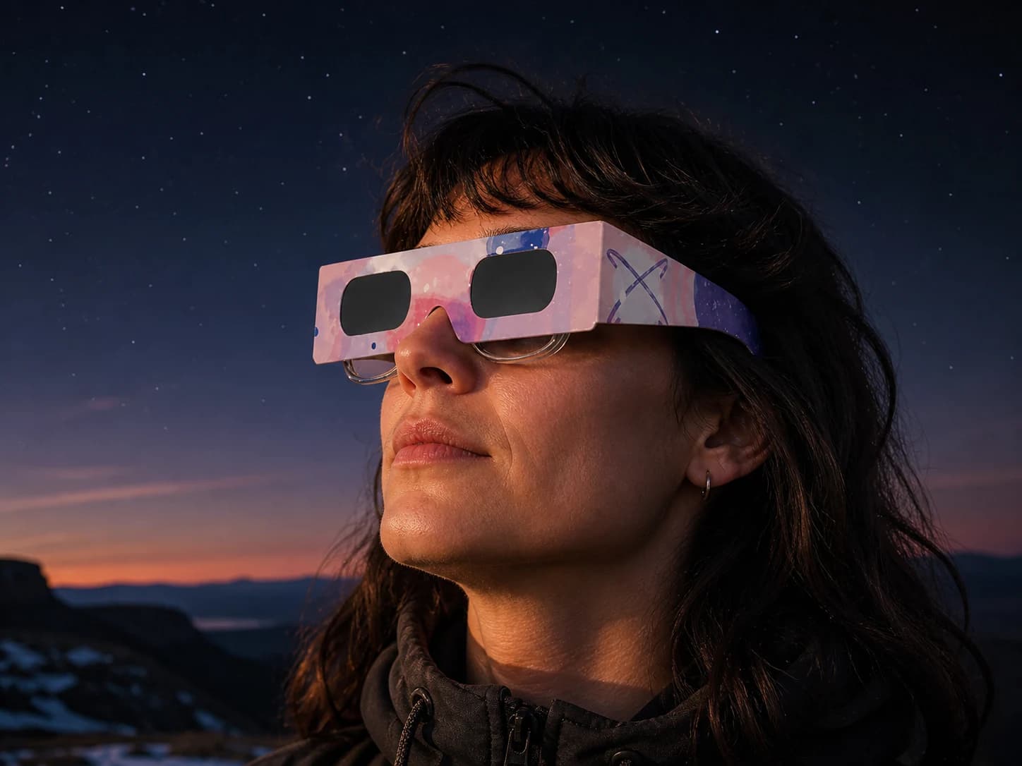 Lunettes d’éclipse motif Nébuleuse